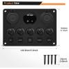 imageGOOACC MultiFunction 5 Gang Rocker Switch Dual USB Charger Digital Volmeter 12V Outlet PreWired Switch Panel Blue with Circuit Breakers for RV Car Boat Truck Trailer2 Years WarrantyGreen