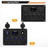 imageGOOACC MultiFunction 5 Gang Rocker Switch Dual USB Charger Digital Volmeter 12V Outlet PreWired Switch Panel Blue with Circuit Breakers for RV Car Boat Truck Trailer2 Years WarrantyBlue