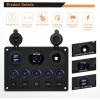 imageGOOACC MultiFunction 5 Gang Rocker Switch Dual USB Charger Digital Volmeter 12V Outlet PreWired Switch Panel Blue with Circuit Breakers for RV Car Boat Truck Trailer2 Years WarrantyBlue