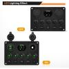 imageGOOACC MultiFunction 5 Gang Rocker Switch Dual USB Charger Digital Volmeter 12V Outlet PreWired Switch Panel Blue with Circuit Breakers for RV Car Boat Truck Trailer2 Years WarrantyGreen