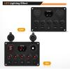 imageGOOACC MultiFunction 5 Gang Rocker Switch Dual USB Charger Digital Volmeter 12V Outlet PreWired Switch Panel Blue with Circuit Breakers for RV Car Boat Truck Trailer2 Years WarrantyRed