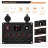imageGOOACC MultiFunction 5 Gang Rocker Switch Dual USB Charger Digital Volmeter 12V Outlet PreWired Switch Panel Blue with Circuit Breakers for RV Car Boat Truck Trailer2 Years WarrantyRed