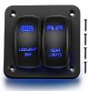 imageGOOACC 3 Gang Rocker Switch Panel Aluminum 5 Pin ON Off Toggle Switch Panel LED Light Bar Switch SPST 12V 24V Blue Switches for Marine Boats Cars ATVs UTVs2 Years WarrantyBlue