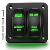 imageGOOACC 3 Gang Rocker Switch Panel Aluminum 5 Pin ON Off Toggle Switch Panel LED Light Bar Switch SPST 12V 24V Blue Switches for Marine Boats Cars ATVs UTVs2 Years WarrantyGreen