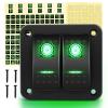 imageGOOACC 6 Gang Rocker Switch Panel 5Pin On Off Toggle Switch Aluminum Holder 12V 24V Dash PreWired Blue Backlit Switches for Automotive Cars Marine Boats RVs Truck 2 Years WarrantyGreen