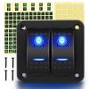 imageGOOACC 6 Gang Rocker Switch Panel 5Pin On Off Toggle Switch Aluminum Holder 12V 24V Dash PreWired Blue Backlit Switches for Automotive Cars Marine Boats RVs Truck 2 Years WarrantyBlue