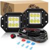 imageGOOACC Led Light Bar 2 PCS 18W Flood Led Pods LED Work Light Flush Mount Off Road Backup Fog Lights Driving Lamp for Truck Dodge Ram Bumper Boat 4x4 2 Years Warranty2Pcs LED Pods Wiring Harness