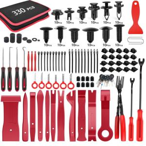 imageGOOACC 1315PCS Retainer Clips Interior Accessories  56 Most Popular Sizes Bumper Trim Body Clips with Fasteners Remover and 10Pcs Reusable Cable Ties for Toyota Nissan Ford BMW Chevy Honda Subaru330pcs Clips Removal Kit Red