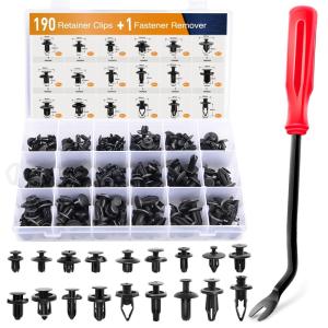 imageGOOACC 1315PCS Retainer Clips Interior Accessories  56 Most Popular Sizes Bumper Trim Body Clips with Fasteners Remover and 10Pcs Reusable Cable Ties for Toyota Nissan Ford BMW Chevy Honda Subaru190Pcs Clips  Remover