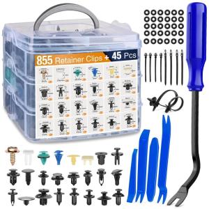 imageGOOACC 1315PCS Retainer Clips Interior Accessories  56 Most Popular Sizes Bumper Trim Body Clips with Fasteners Remover and 10Pcs Reusable Cable Ties for Toyota Nissan Ford BMW Chevy Honda Subaru855Pcs Clips  45 Remover
