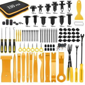 imageGOOACC 1315PCS Retainer Clips Interior Accessories  56 Most Popular Sizes Bumper Trim Body Clips with Fasteners Remover and 10Pcs Reusable Cable Ties for Toyota Nissan Ford BMW Chevy Honda Subaru330Pcs Clips Removal Kit Yellow