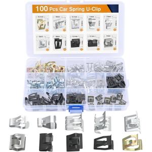 imageGOOACC GRC70 35PCS Engine Under Cover Splash Shield Guard Body Bolts Bumper Fender Liner Push Retainer Fastener Rivet Clips  black100Pcs Metal Trim Panel Spring Clip