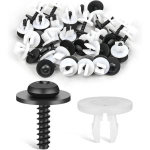 imageGOOACC GRC70 35PCS Engine Under Cover Splash Shield Guard Body Bolts Bumper Fender Liner Push Retainer Fastener Rivet Clips  black20 Sets License Plate Screw