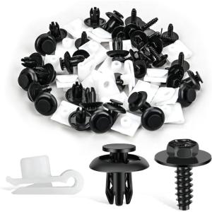 imageGOOACC GRC70 35PCS Engine Under Cover Splash Shield Guard Body Bolts Bumper Fender Liner Push Retainer Fastener Rivet Clips  black60Pcs Fender Liner