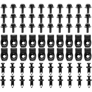 imageGOOACC GRC70 35PCS Engine Under Cover Splash Shield Guard Body Bolts Bumper Fender Liner Push Retainer Fastener Rivet Clips  black70PCS Extruded Unuts