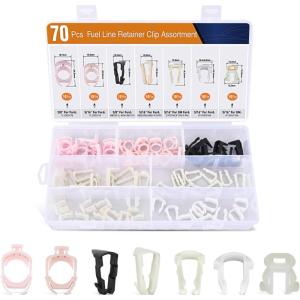 imageGOOACC GRC70 35PCS Engine Under Cover Splash Shield Guard Body Bolts Bumper Fender Liner Push Retainer Fastener Rivet Clips  black70Pcs Fuel Line Retaining Clips