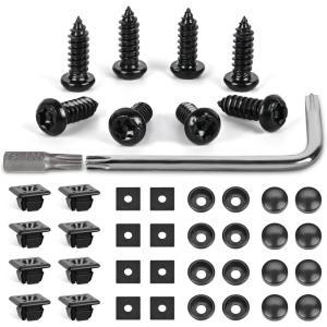 imageGOOACC GRC70 35PCS Engine Under Cover Splash Shield Guard Body Bolts Bumper Fender Liner Push Retainer Fastener Rivet Clips  black8 Sets License Plate Screw