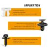 imageGOOACC 189PCS Bumper Retainer Clips Car Plastic Rivets Fasteners Push Retainer Kit Most Popular Sizes Auto Push Pin Rivets Set Door Trim Panel Fender Clips for Lexus100Pcs Clips  Remover