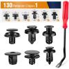 imageGOOACC BumperampampSplash Shield Retainer Metal Insert Clips Assortment Kit for Acura Honda 91503SZ3003 91503SZ5003 91506S9A003 Toyota Fender Liner 9046707215 4Way Valve Tools Tire Caps Cores130Pcs Clips  Fastener Remover