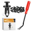 imageGOOACC 189PCS Bumper Retainer Clips Car Plastic Rivets Fasteners Push Retainer Kit Most Popular Sizes Auto Push Pin Rivets Set Door Trim Panel Fender Clips for Lexus100Pcs 8mm Clip  Remover