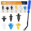 imageGOOACC 420Pcs Fender Moulding Clips Assortment Kit with Sealer Door Trim Panel Retainer for Toyota Lexus 12 Most Popular Sizes with Car Trim Removal Tool Plastic Cable Ties120 Clips  Remover