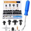 imageGOOACC BumperampampSplash Shield Retainer Metal Insert Clips Assortment Kit for Acura Honda 91503SZ3003 91503SZ5003 91506S9A003 Toyota Fender Liner 9046707215 4Way Valve Tools Tire Caps Cores100Pcs Clips  Fastener Remover