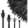 imageGOOACC Push Mount Cable Zip Ties Heavy Duty Nylon Push Mount 4 Popular Sizes Self Locking Cable Strap Assortment for Indoor Outdoor Wire Tying Construction Auto ect 120 Pcs120pcs Push Mount Cable Zip Tie4 Sizes