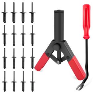 imageGOOACC 115 Pcs Automotive Nylon Universal Pop Rivet Assortment  6 Most Popular Sizes ampamp Applications for GM Ford Chrysler VW80Pcs Rivet Set  2 Remover