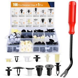imageGOOACC 166 Pcs Car Retainer Clips ampampScrew Grommets  12 Most Popular Sizes ampamp Applications for GM Toyota Honda Nissan Mazda  Bonus Fastener Remover166Pcs Retainer Clips  Remover
