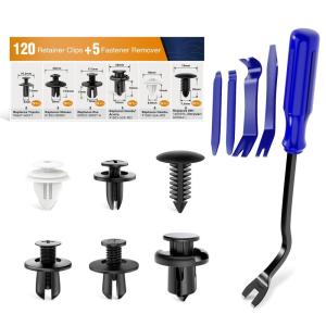 imageGOOACC 189PCS Bumper Retainer Clips Car Plastic Rivets Fasteners Push Retainer Kit Most Popular Sizes Auto Push Pin Rivets Set Door Trim Panel Fender Clips for Lexus120Pcs Clip 5 Remover Blue
