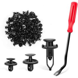imageGOOACC 420Pcs Fender Moulding Clips Assortment Kit with Sealer Door Trim Panel Retainer for Toyota Lexus 12 Most Popular Sizes with Car Trim Removal Tool Plastic Cable Ties100 Clips  Remover