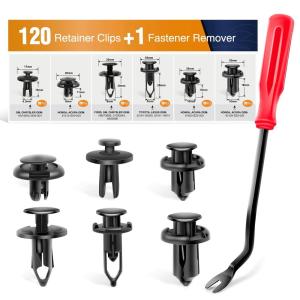 imageGOOACC GRC30 120PCS Car Retainer 63mm 8mm 9mm 10mm Expansion Screws Replacement Kit Bumper Push Rivet Clips 1PC Fastener Remover120Pcs Clips  Remover