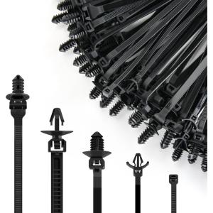 imageGOOACC Push Mount Cable Zip Ties Heavy Duty Nylon Push Mount 4 Popular Sizes Self Locking Cable Strap Assortment for Indoor Outdoor Wire Tying Construction Auto ect 120 Pcs160pcs Push Mount Cable Zip Tie5 Sizes