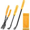 imageGOOACC Car PanelUpholstery Remover Ergonomic Stainless Steel Fastener Remover  Easily Removes Plastic Fasteners Reduces Damage to Panels and Loss of Clips YellowYellow