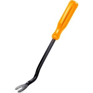 imageGOOACC Car PanelUpholstery Remover Ergonomic Stainless Steel Fastener Remover  Easily Removes Plastic Fasteners Reduces Damage to Panels and Loss of Clips YellowYellow