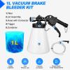 imageGOOACC Brake Bleeder Kit 3L Pneumatic Brake Bleeder Vacuum Pump One Person Brake Clutch Pressure Bleeder Flush Kit with 3L Fluid Extractor 1L Refilling Bottle 18PCS Adapters Brake System Bleeding Tool1L Pneumatic Brake Bleeder