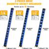 imageGOOACC Magnetic Socket Organizer 14quot 38quot 12quot Socket Holder Set Heavy Duty Aluminum Socket Rail Organizers for Tool Box Drawer 3 Pieces Magnetic Socket Rails Hold Up 40 Drive Socket Clips Blue