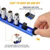 imageGOOACC Magnetic Socket Organizer 14quot 38quot 12quot Socket Holder Set Heavy Duty Aluminum Socket Rail Organizers for Tool Box Drawer 3 Pieces Magnetic Socket Rails Hold Up 40 Drive Socket Clips Blue