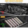 imageGOOACC Magnetic Socket Organizer 14quot 38quot 12quot Socket Holder Set Heavy Duty Aluminum Socket Rail Organizers for Tool Box Drawer 6 Pieces Magnetic Socket Rails Holds 80 Swivel Clips Orange Red Yellow