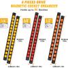 imageGOOACC Magnetic Socket Organizer 14quot 38quot 12quot Socket Holder Set Heavy Duty Aluminum Socket Rail Organizers for Tool Box Drawer 6 Pieces Magnetic Socket Rails Holds 80 Swivel Clips Orange Red Yellow