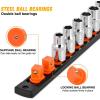 imageGOOACC Magnetic Socket Organizer 14quot 38quot 12quot Socket Holder Set with 40 360 Swivel Clips Heavy Duty Aluminum Socket Rail Organizer for Tool Box Drawer 3 Pieces Drive Magnetic Socket Rails Holders