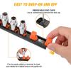imageGOOACC Magnetic Socket Organizer 14quot 38quot 12quot Socket Holder Set with 40 360 Swivel Clips Heavy Duty Aluminum Socket Rail Organizer for Tool Box Drawer 3 Pieces Drive Magnetic Socket Rails Holders
