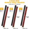 imageGOOACC Magnetic Socket Organizer 14quot 38quot 12quot Socket Holder Set with 80 360 Swivel Clips Heavy Duty Aluminum Socket Rail Organizer for Tool Box Drawer 6 Pieces Magnetic Drive Socket Rails Holders