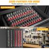 imageGOOACC Magnetic Socket Organizer 14quot 38quot 12quot Socket Holder Set with 80 360 Swivel Clips Heavy Duty Aluminum Socket Rail Organizer for Tool Box Drawer 6 Pieces Magnetic Drive Socket Rails Holders