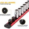 imageGOOACC Magnetic Socket Organizer 14quot 38quot 12quot Socket Holder Set with 80 360 Swivel Clips Heavy Duty Aluminum Socket Rail Organizer for Tool Box Drawer 6 Pieces Magnetic Drive Socket Rails Holders