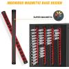 imageGOOACC Magnetic Socket Organizer 38 Inch Socket Holder with 14 360 Swivel Clips Heavy Duty Aluminum Socket Rail Organizer for Tool Box Drawer Red 1 Piece 38quot Drive Magnetic Socket Rails Holders
