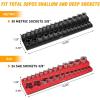 imageGOOACC Socket Organizer ABS Socket Holder Set 14quot 38quot 12quot Drive Socket Rail Holders Stores up 129 Clips Impact Sockets Organizers Rails for Tool Box Drawer 9 Piece Blue Red Black38 SAE  Metric Red Black