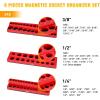 imageGOOACC Socket Organizer ABS Socket Holder Set 14quot 38quot 12quot Drive Socket Rail Holders Stores up 129 Clips Impact Sockets Organizers Rails for Tool Box Drawer 9 Piece Blue Red Black6PC SAE  Metric Red Black