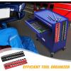 imageGOOACC Socket Organizer ABS Socket Holder Set 14quot 38quot 12quot Drive Socket Rail Holders Stores up 129 Clips Impact Sockets Organizers Rails for Tool Box Drawer 9 Piece Blue Red Black38 SAE  Metric Red Black