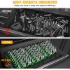 imageGOOACC Socket Organizer ABS Socket Holder Set 14quot 38quot 12quot Drive Socket Rail Holders Stores up 129 Clips Impact Sockets Organizers Rails for Tool Box Drawer 9 Piece Green